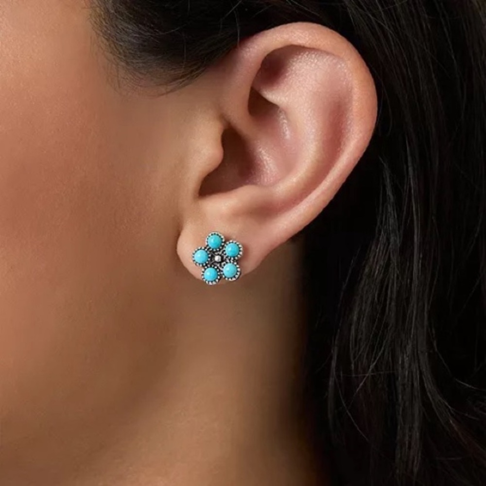 BOGO! Dainty Turquoise color Flower Western stud Earrings - NEW Boutique